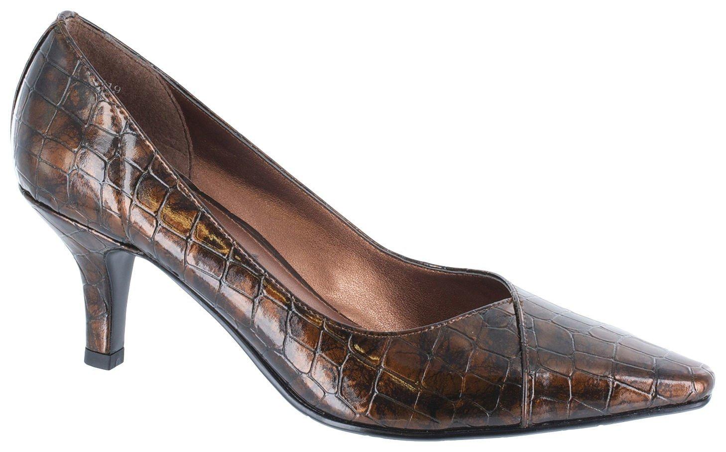 Easy Street Womens Chiffon Croco Pumps