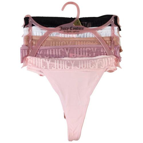 Juicy Couture Juniors 5-Pc. Branded Mesh Waist Thong