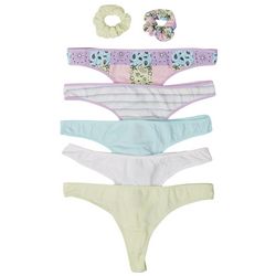 Rene Rofe Juniors 7-Pc Paisley Thong Panties & Scrunchie Set