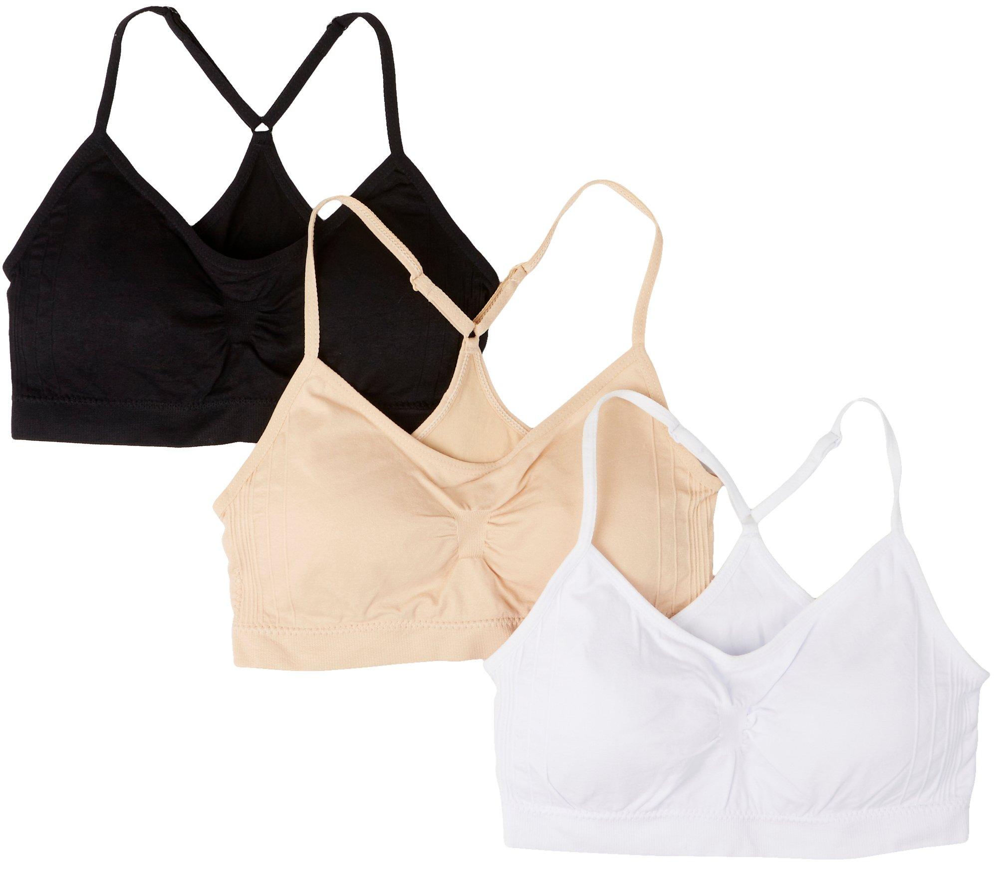 Rene Rofe Juniors 3-Pc Ruched Racerback Sports Bralette Set
