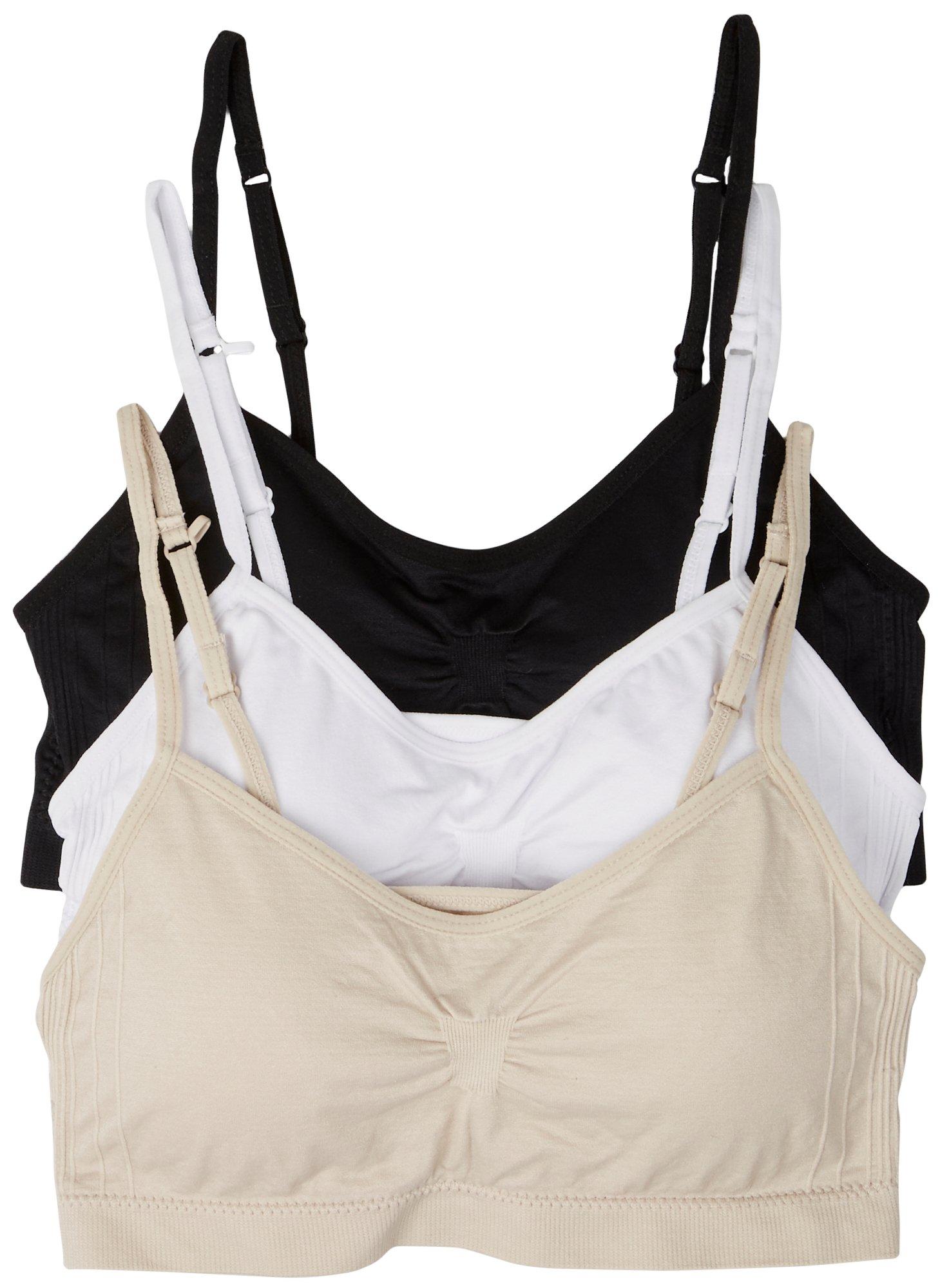 Rene Rofe Juniors 3-Pc Ruched Front Sports Bralette Set