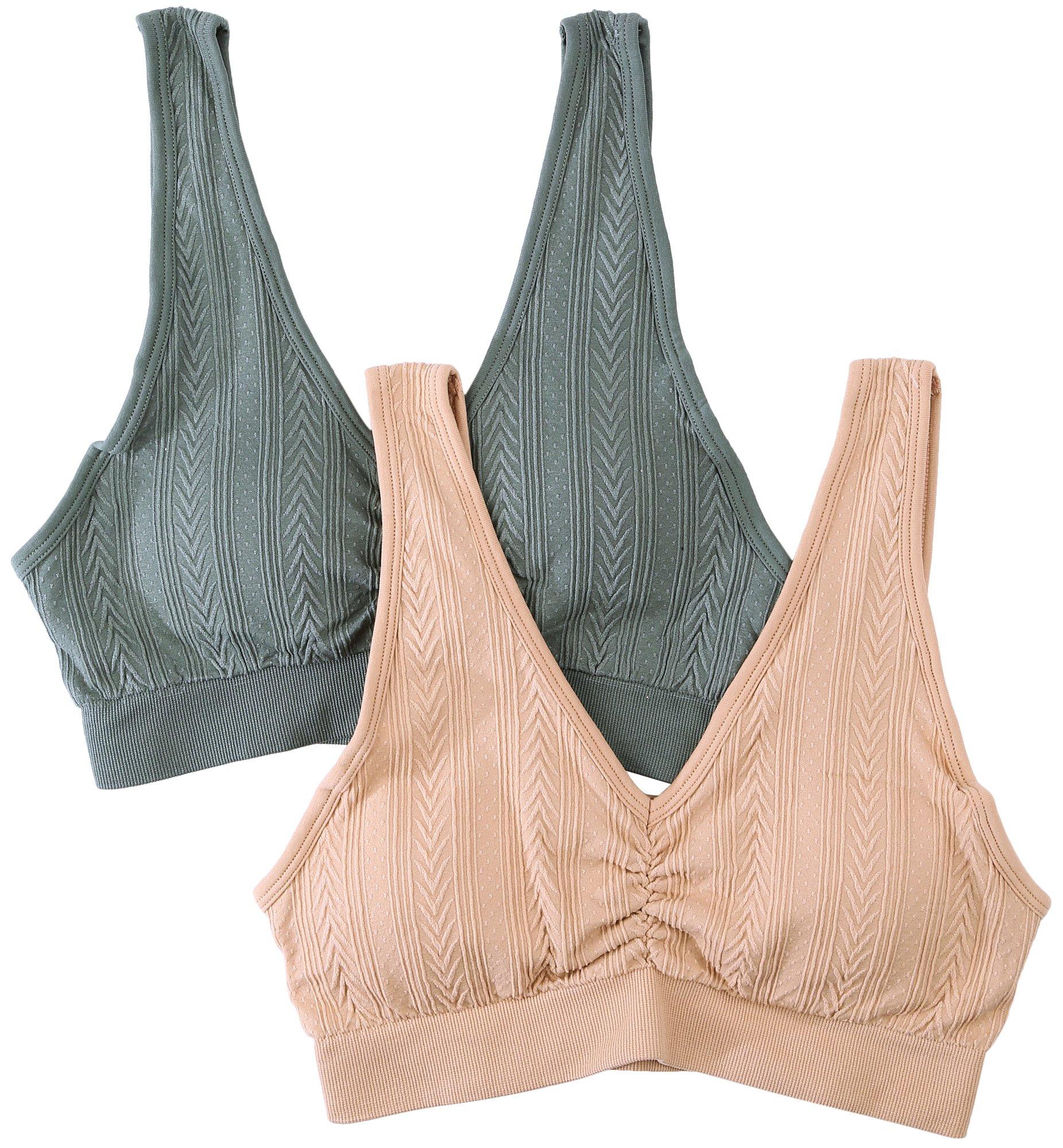 Juniors 2-Pc. Solid Cable Knit Wireless Bra Set