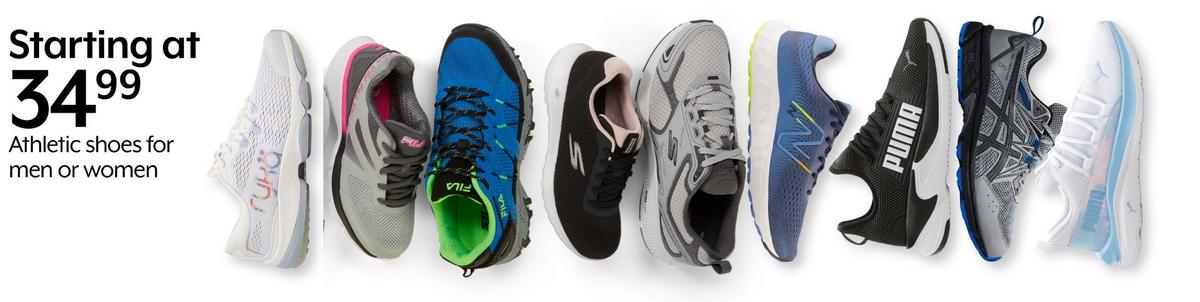 Starting at 34.99 athletic shoes for men or women
