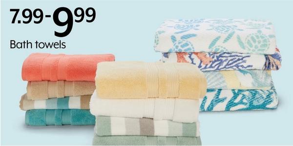 7.99 - 9.99 Bath towels