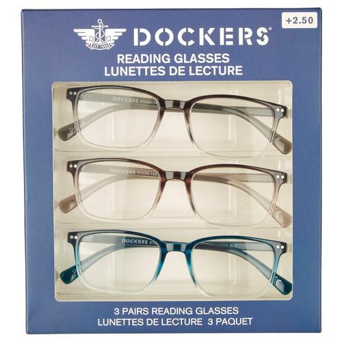 Dockers 3-Pc. Rectangular Clear Lower Frames Readers Set