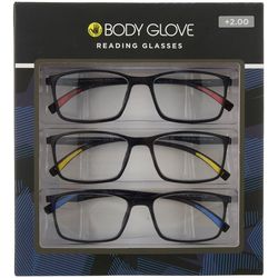 Body Glove Mens 3-Pr. Rectangular Reading Glasses Set