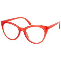 Womens Red Cateye Blue Light Glasses