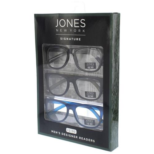 Jones New York Mens 3-pc. Solid Reading Glasses