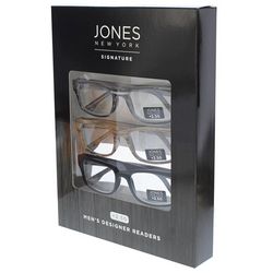 Jones New York Mens 3-pc. Striped Reading Glasses Set