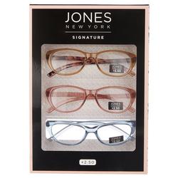 Womens 3-Pc. Crystal Cateye Reading Glasses