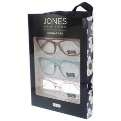Jones New York Womens 3-pc.  Crystal Plastic Reading Glasses
