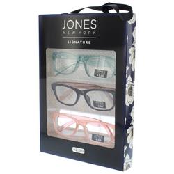 Womens 3-pc. Square Solid Reading Glasses
