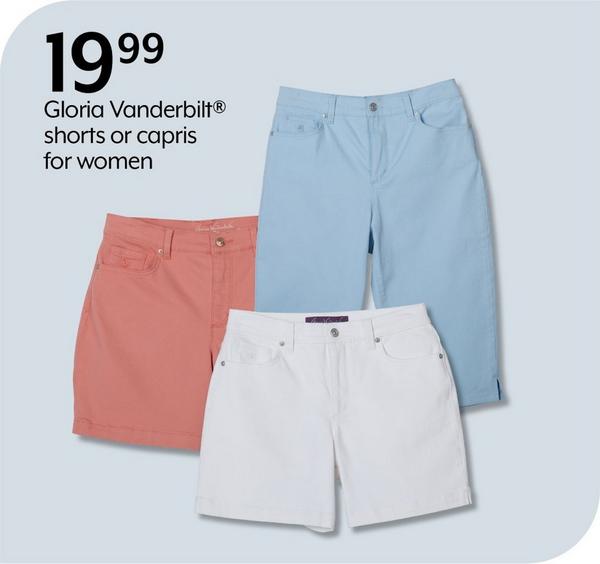 19.99 Gloria Vanderbilt® shorts or capris for women
