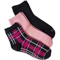 Hue Womens 3-pk. Checker Ankle Socks