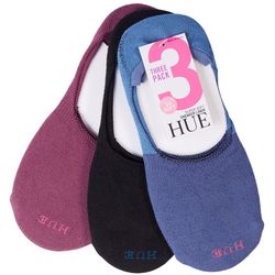 Hue Womens 3-Pk. Supersoft Solid  Liner Socks