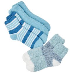 Capelli Womens 3-Pk Stripe Solid Cozy Slipper Socks