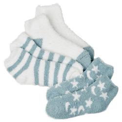 Womens 3-Pk Stars Stripes Solid Cozy Slipper Socks