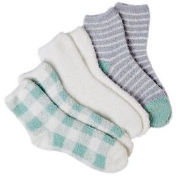Capelli Womens 3-Pk Plaid Cozy Slipper Socks