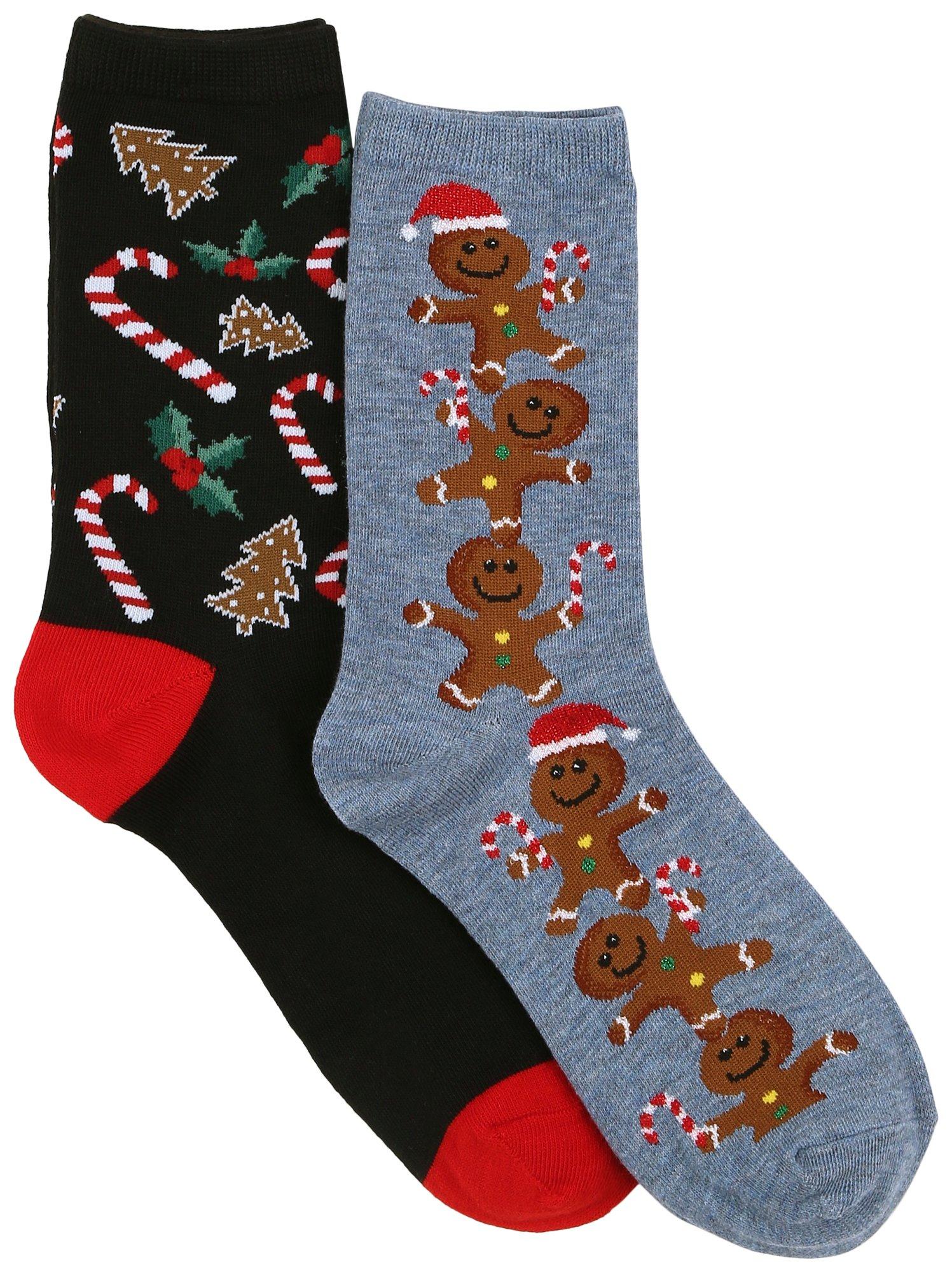 Keep Your Socks On Womens 2-Pr. Xmas Candy Cane Socks Set