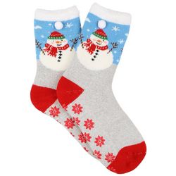 Keep Your Socks On Womens Snowman Print Slipper Socks