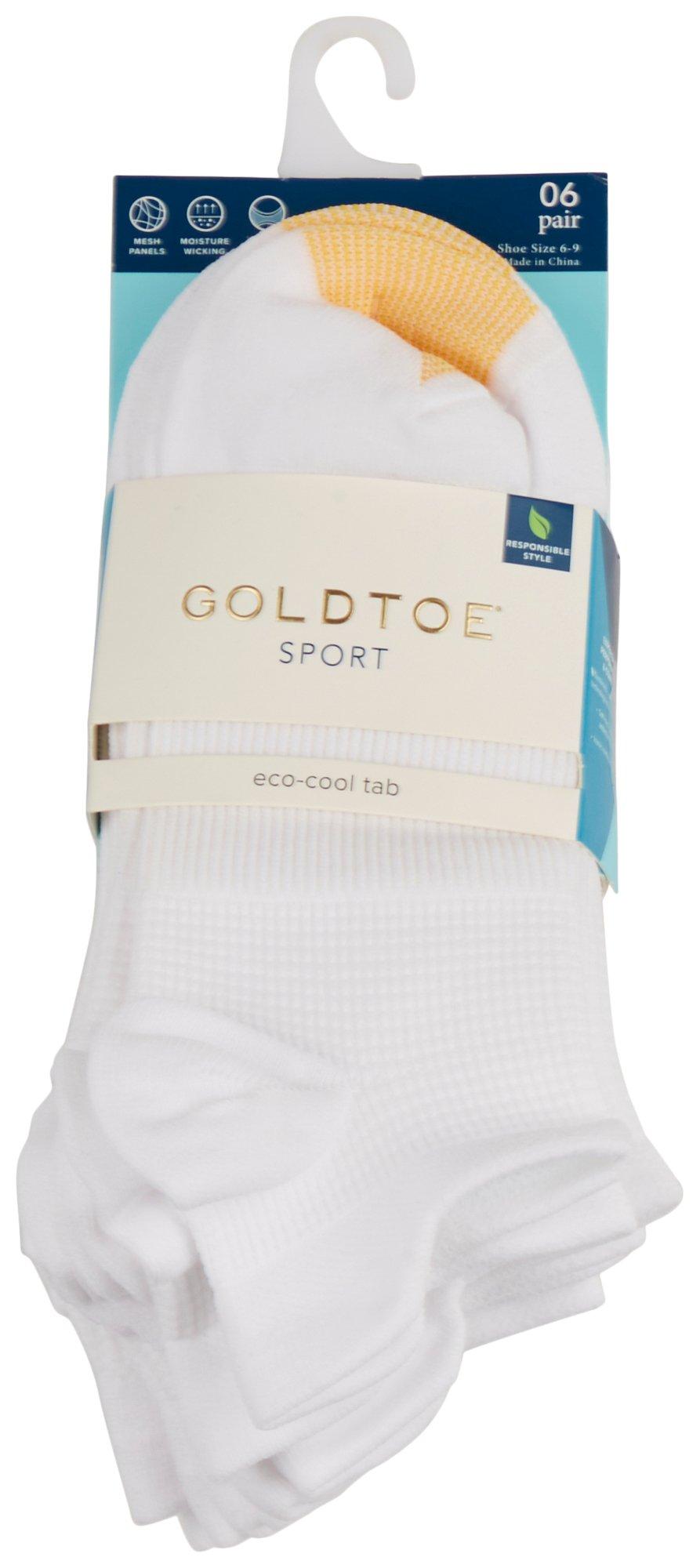 Womens 6-Pr. Sport Eco-Cool Tab No-Show Socks