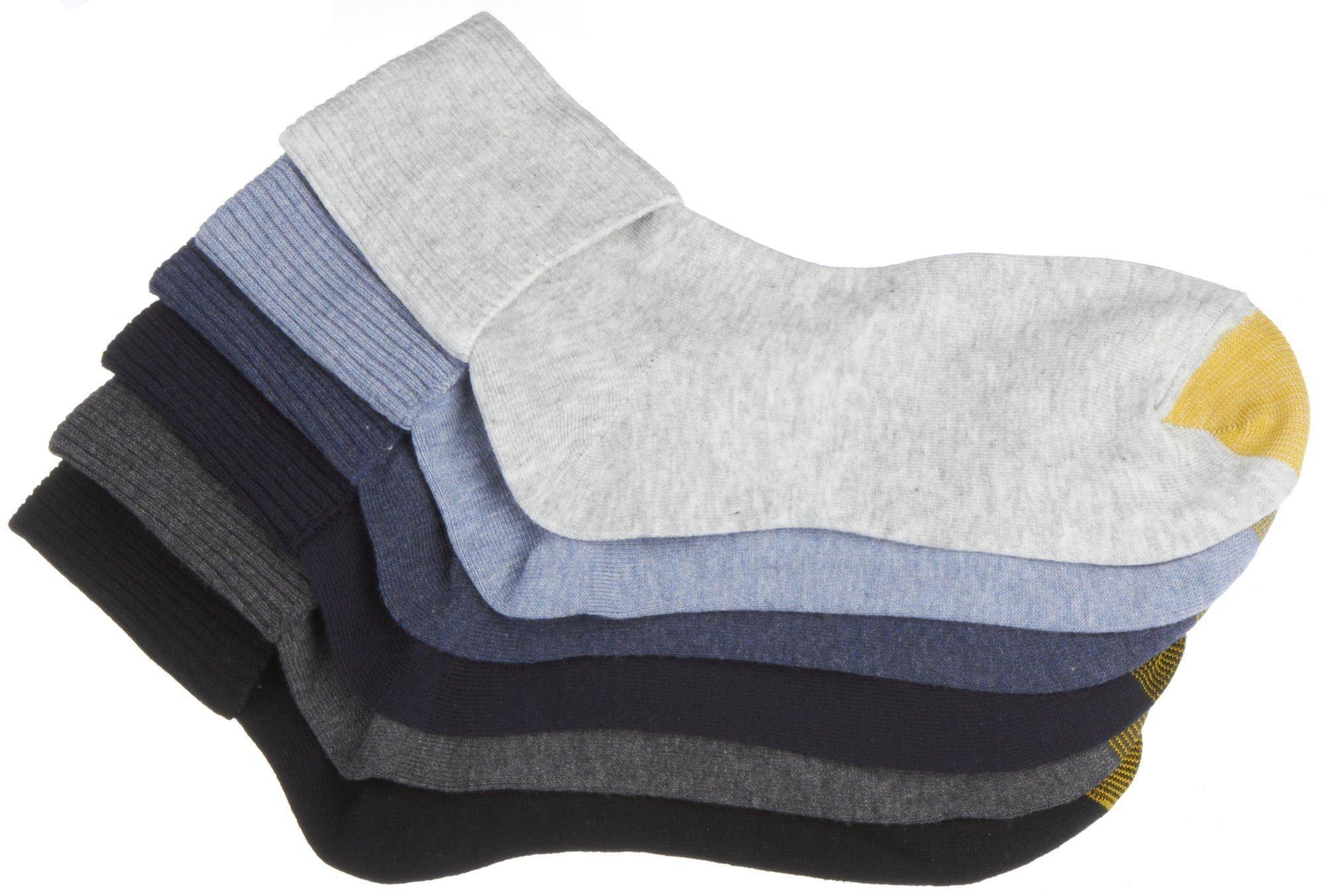 Womens 6-pk. Grey Turn Cuff Socks