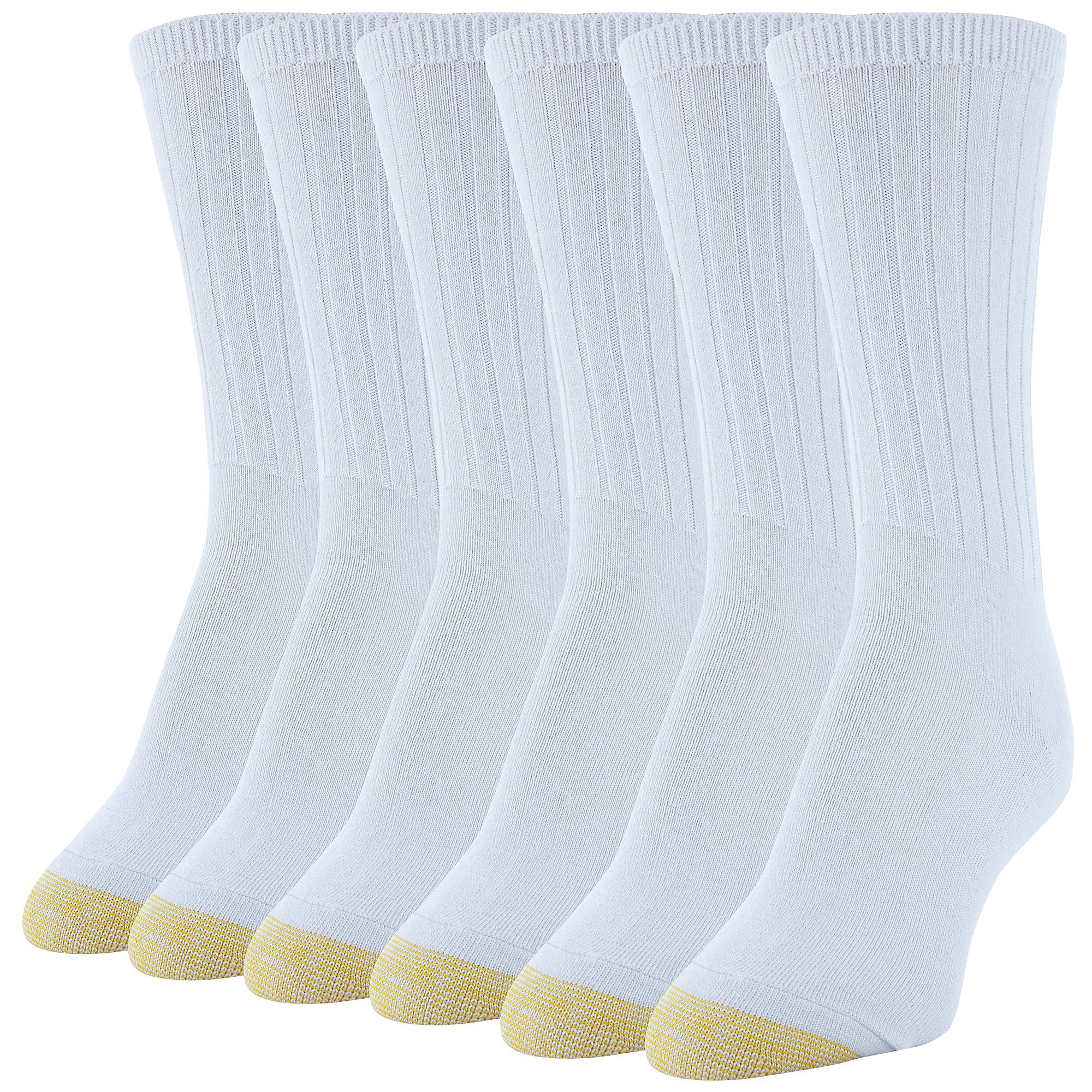 Gold Toe Women's White Casual Ribbed Crew Sock 6 Pairs Size 9-11 RV A1 for  sale online | eBay
