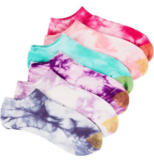 Womens 6-pk. Tie Dye Ultra Soft Liner Socks