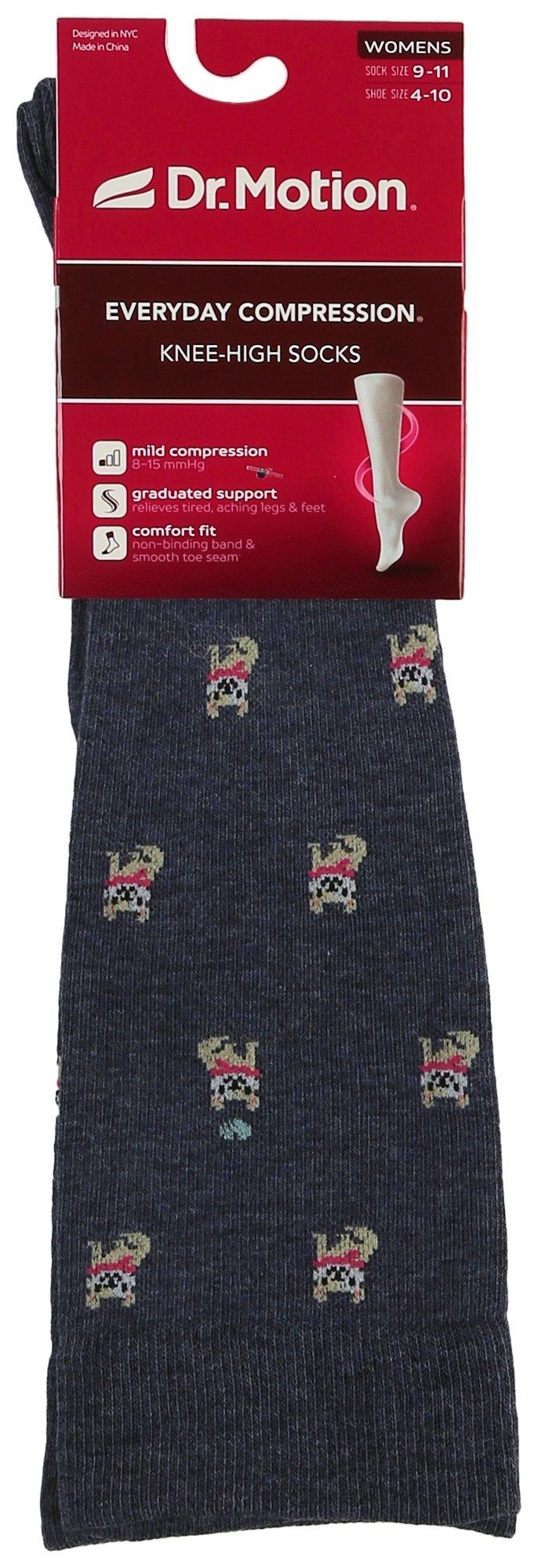 Womens Dog Print Compression Knee Socks