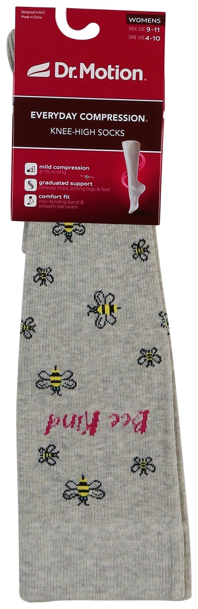 Dr. Motion Womens Bee Kind Compression Knee Socks