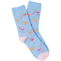 Davco Womens Flamingo Time Crew Socks
