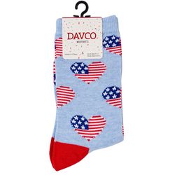 DAVCO Womens Heart Flag Socks