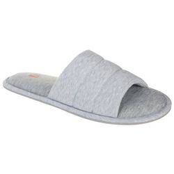 Hanes Womens Heathered Jeresey Slide Slippers