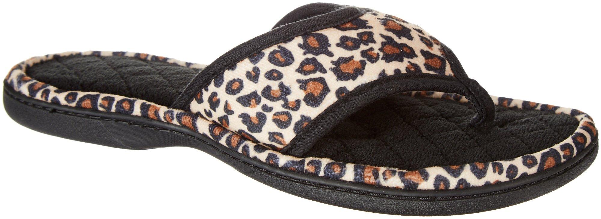 leopard thong slippers