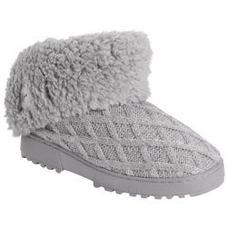 Muk Luks Womens Faux Fur Cuff Ankle Slippers