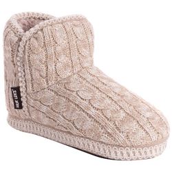 Muk Luks Womens Solid Ankle Slippers