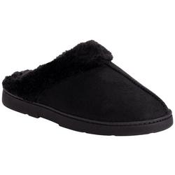 Womens Solid Faux Suede Slippers