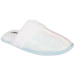 Kensie Womens Memory Foam Glitter Clog Slippers