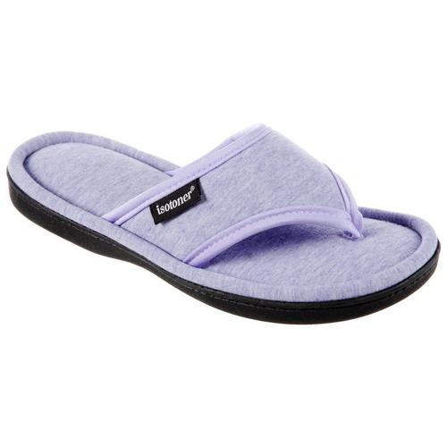Isotoner Womens Heathered Jersey Thong Slippers