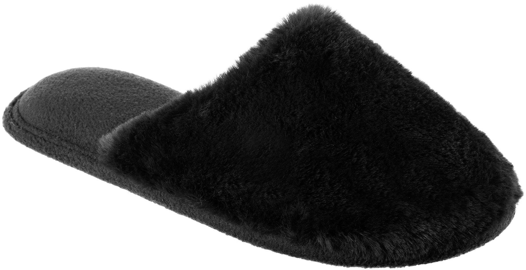 women's knit fuzzy clog slippers