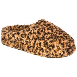 Isotoner Womens Cheetah Clog Slippers
