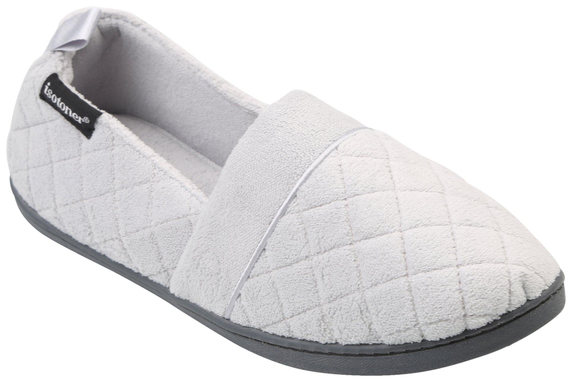 Womens Diamond Quilted Memory Foam Slippers