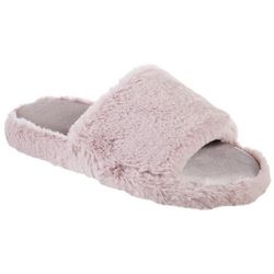 Isotoner Womens Faux Fur Slide Slippers
