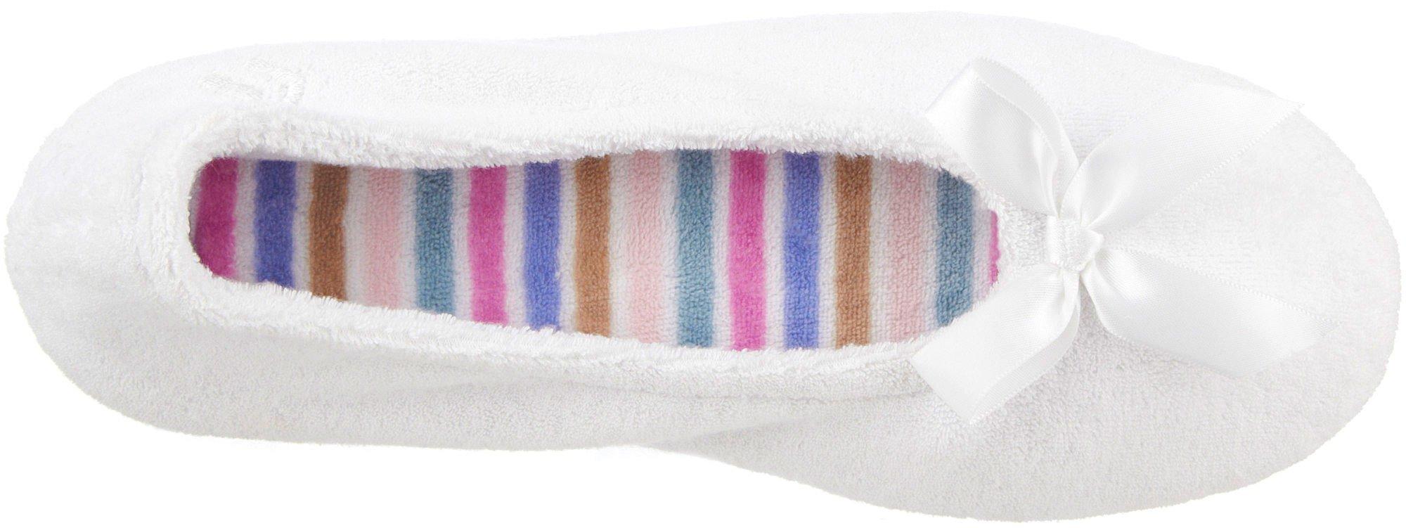 isotoner signature terry ballet flat slippers with satin bow