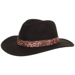 Kendall & Kylie Womens Leopard Band Panama Hat