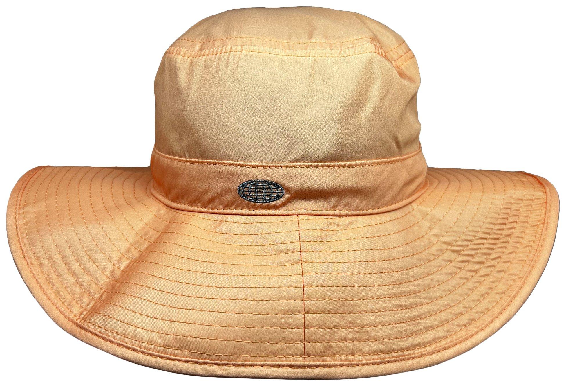 Womens Solid Wide Brim Bucket Hat