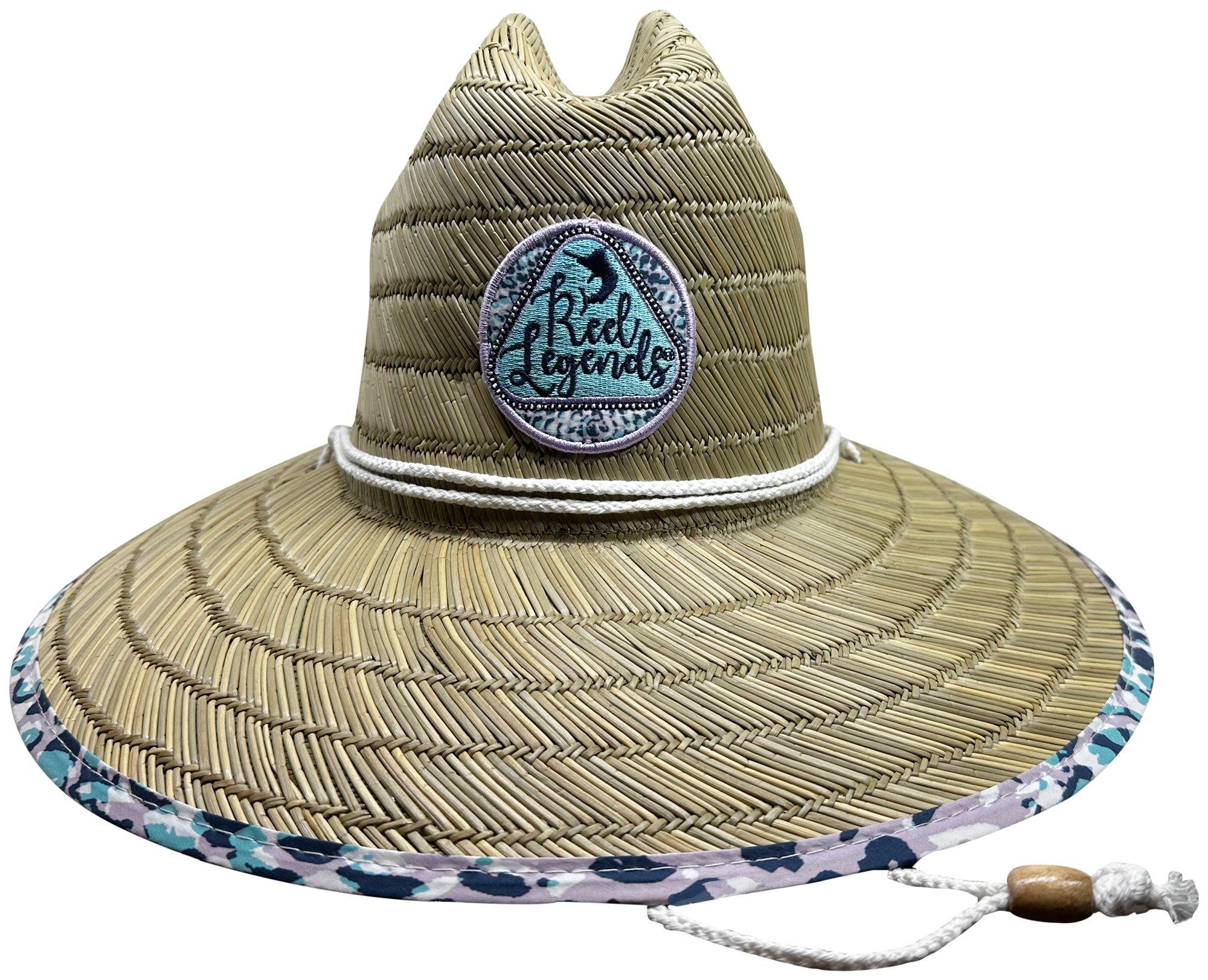 Reel Legends Womens Woven Straw Wide Brim Sun Hat