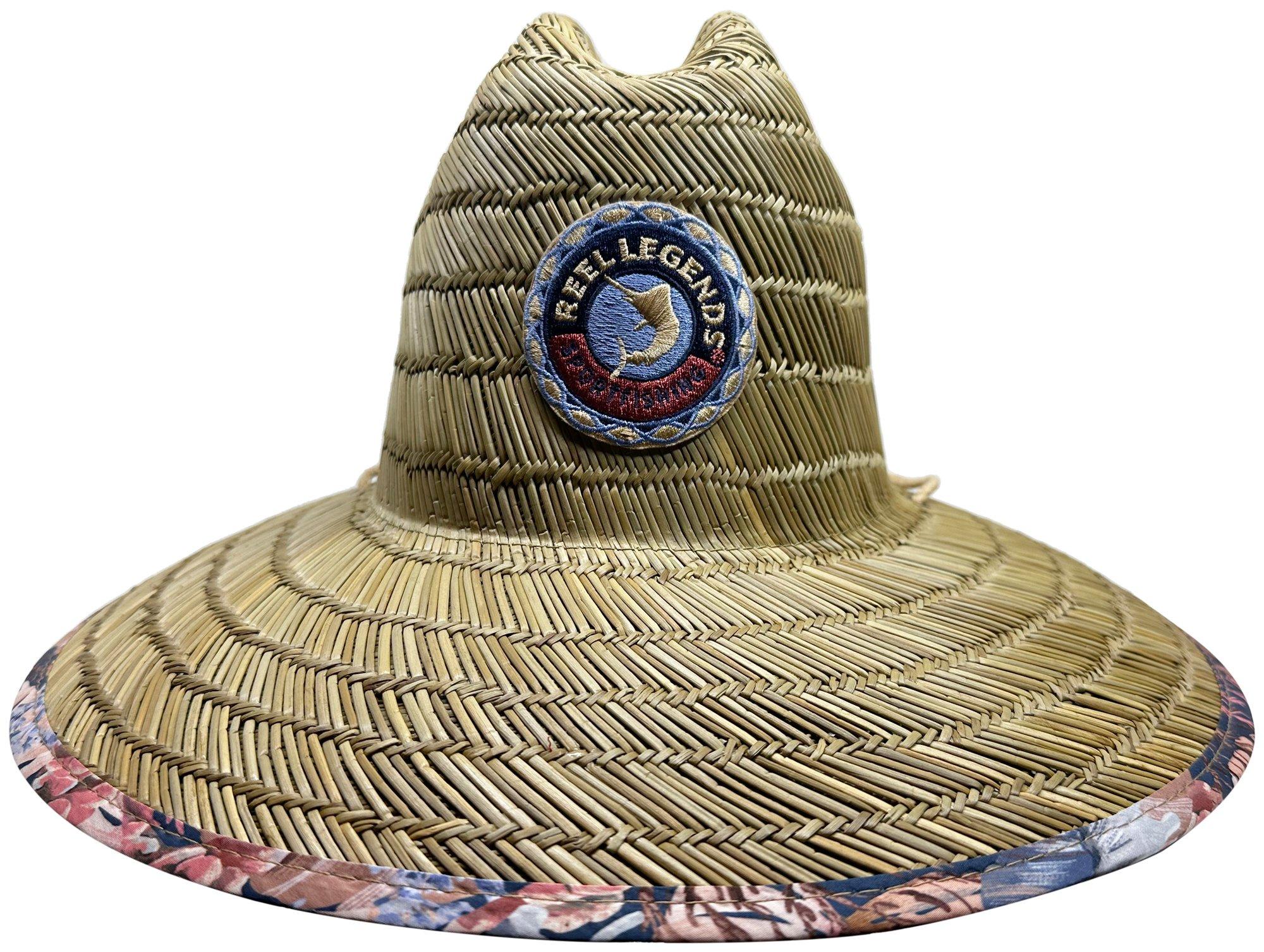 Reel Legends Womens Americana Woven Straw Wide Brim Sun Hat