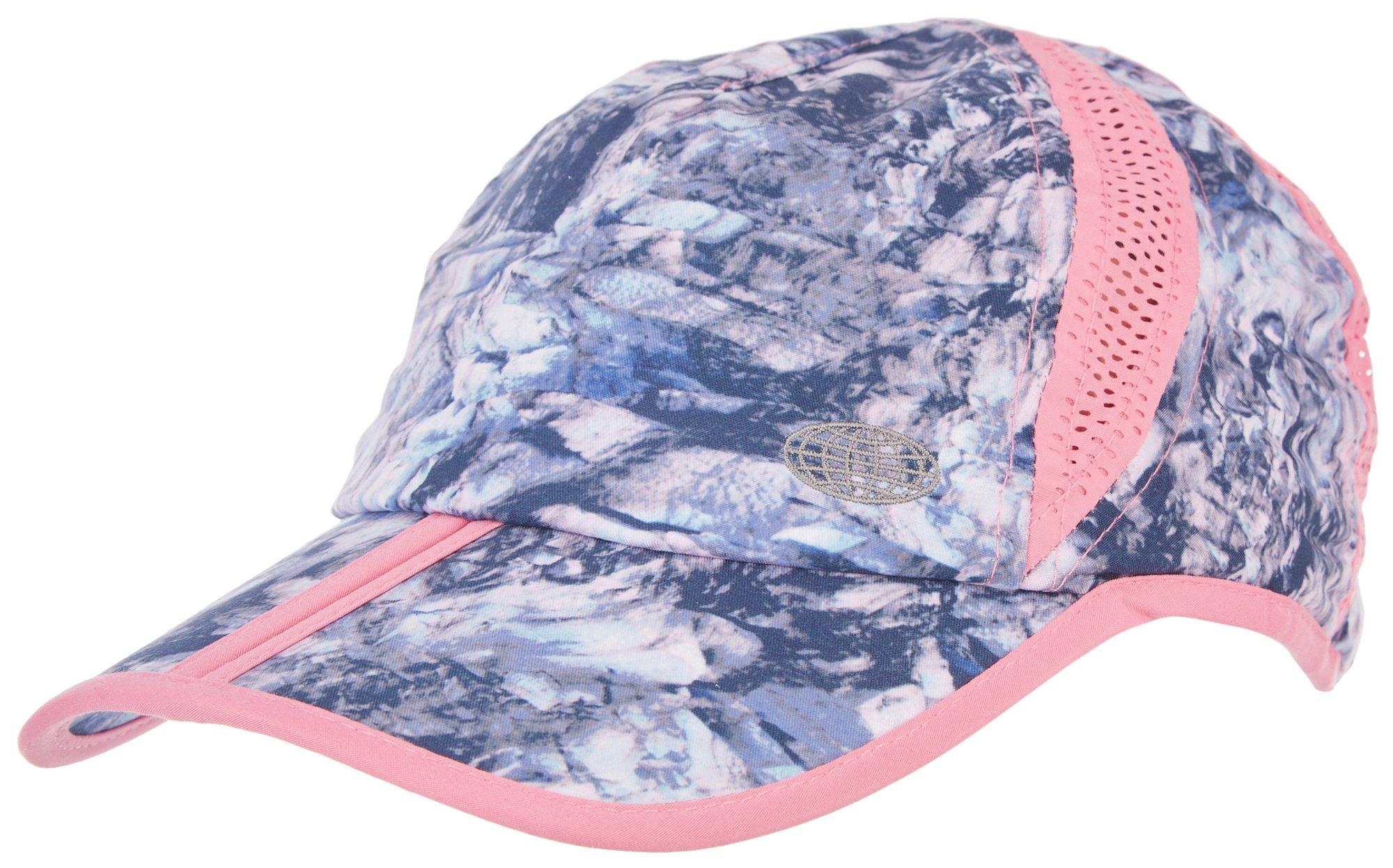 Womens Abstract Print Foldable Vented Hat