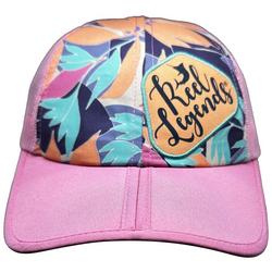 Womens Tropical Print Foldable Ponytail Hat